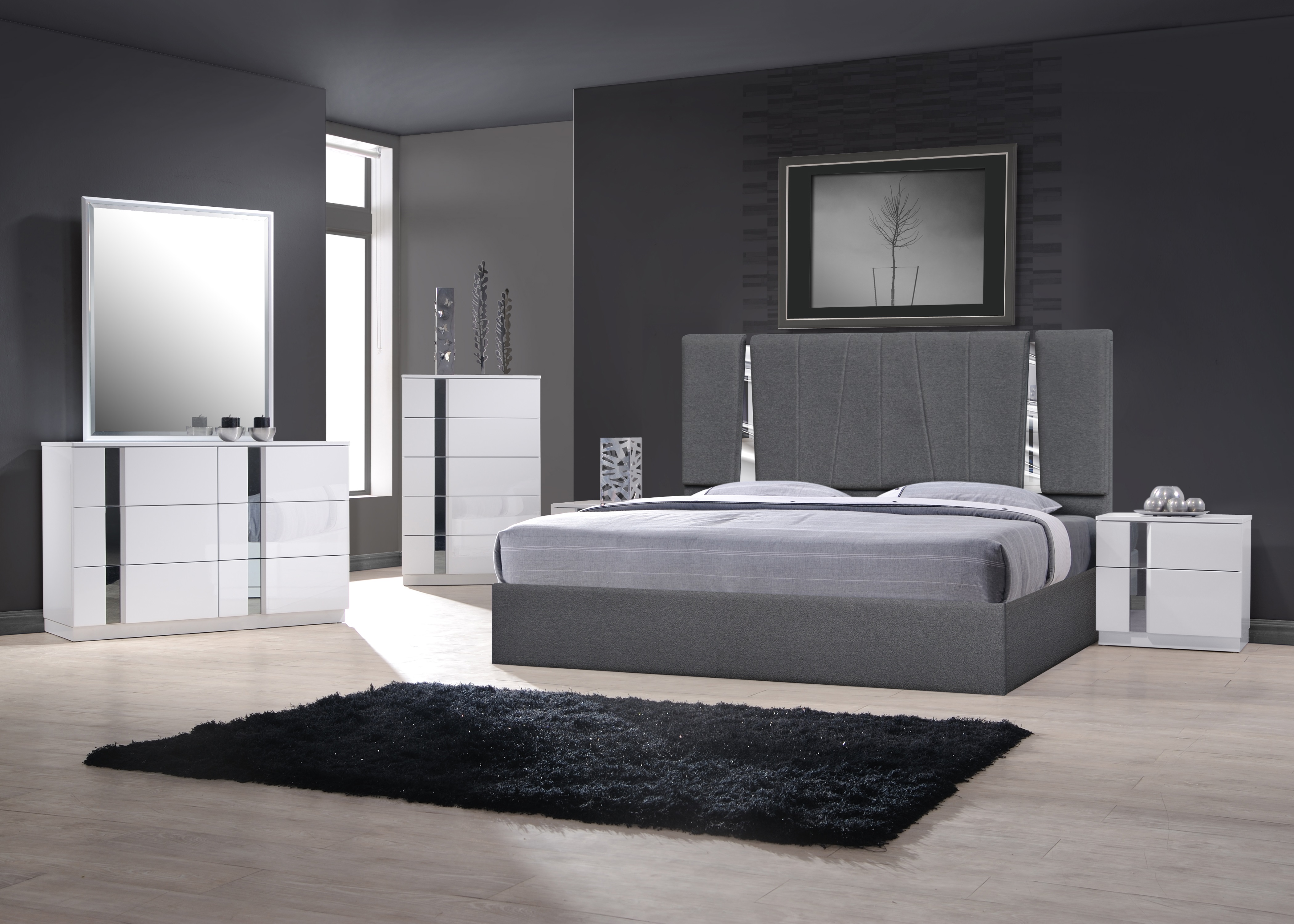 Exotic Wood Modern Contemporary Bedroom Sets with Extra Storage - Click Image to Close