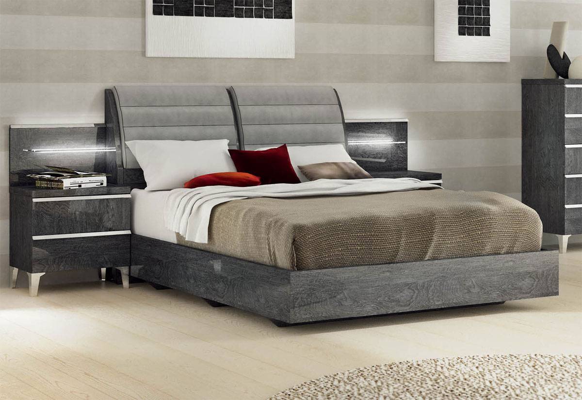 Made in Italy Leather Platform Bedroom Sets with Extra Storage - Click Image to Close