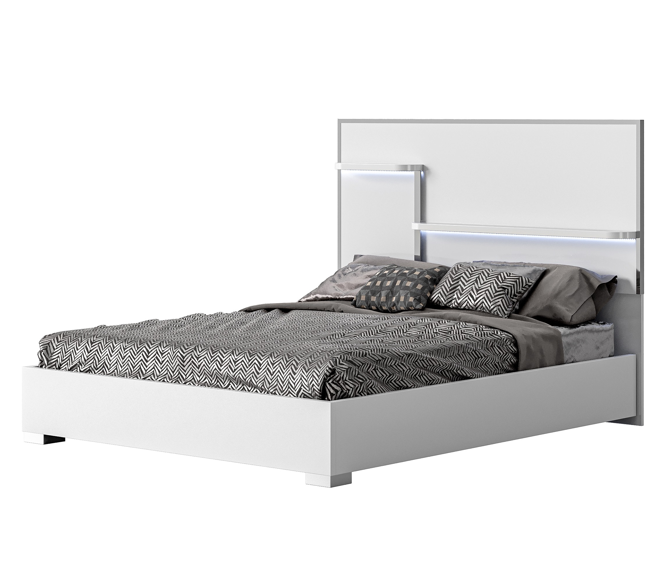 Stylish Wood Elite Modern Bedroom Set feat Light - Click Image to Close