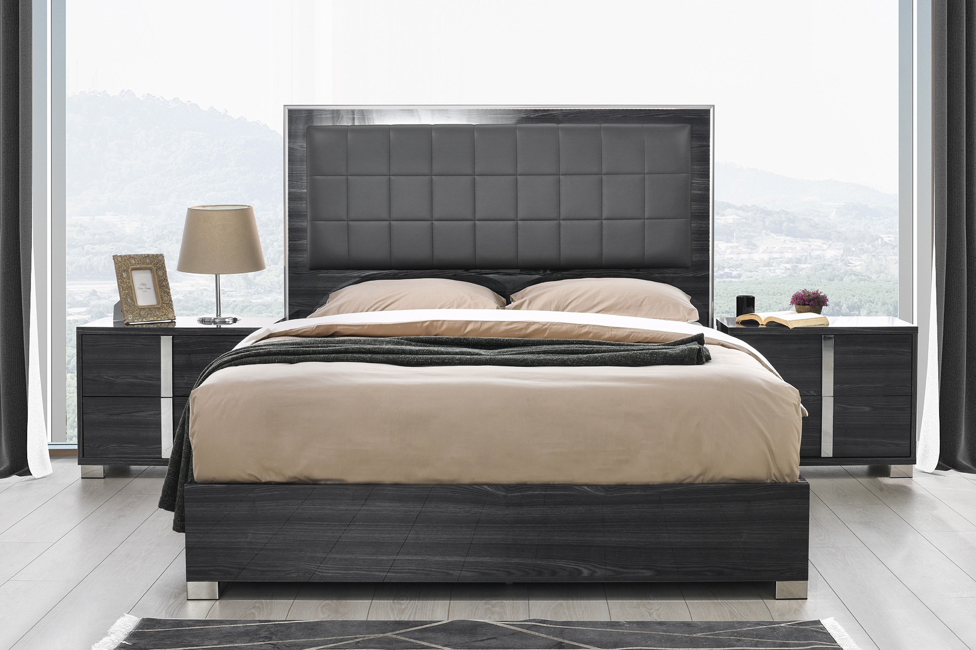 Overnice Wood High End Bedroom Furniture Sets feat Lacquered Bed - Click Image to Close