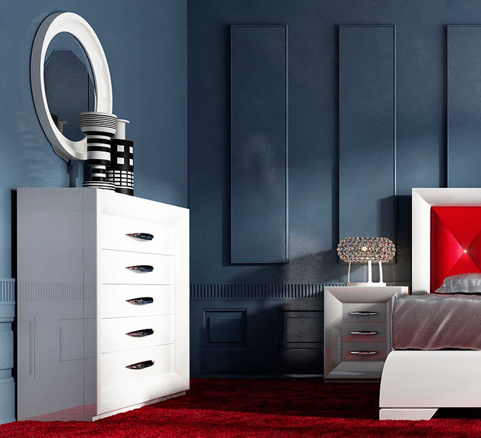 Made in Spain Leather Modern Contemporary Bedroom Designs in White