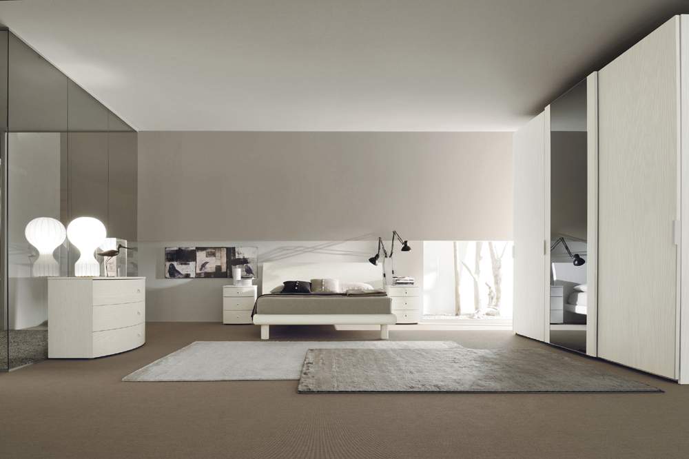 Made in Italy Wood Modern Bedroom Sets with Optional Storage System