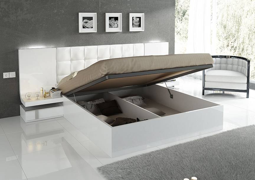 Stylish Wood Elite Modern Bedroom Set with Extra Storage - Click Image to Close