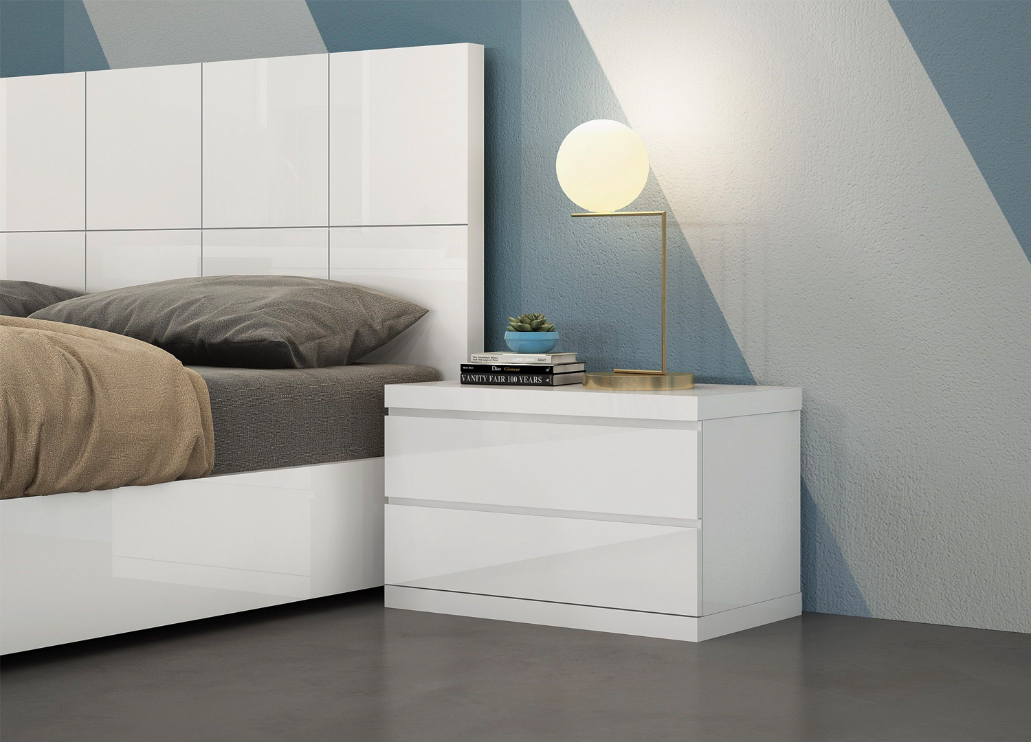 Elite Modern Bedroom Set wit Designer Headboard - Click Image to Close