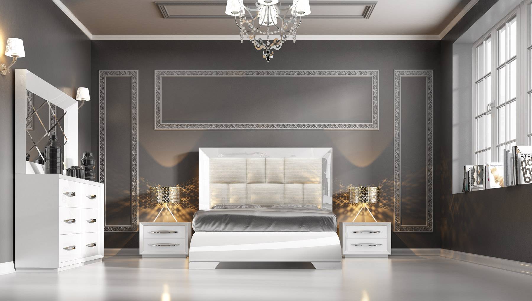 Made in Spain Wood Luxury Bedroom Furniture Sets - Click Image to Close