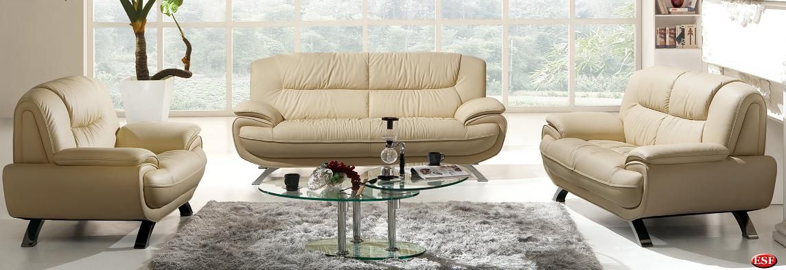 Stylish Living Room Loveseat with Decorative Stitching - Click Image to Close