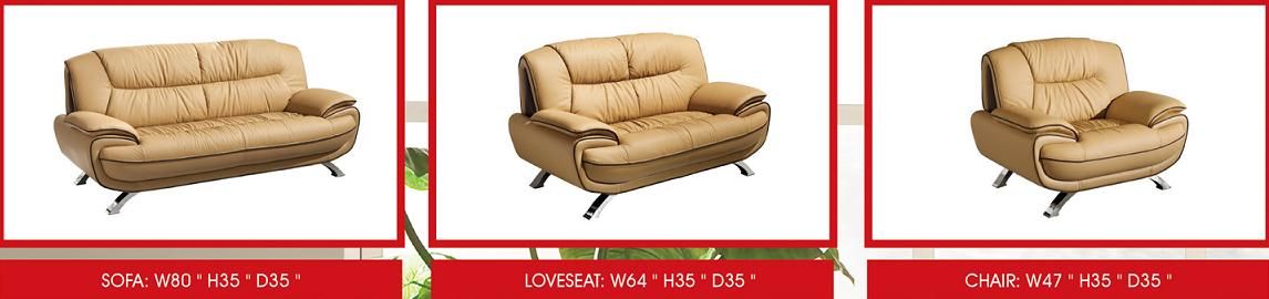 Stylish Living Room Loveseat with Decorative Stitching - Click Image to Close