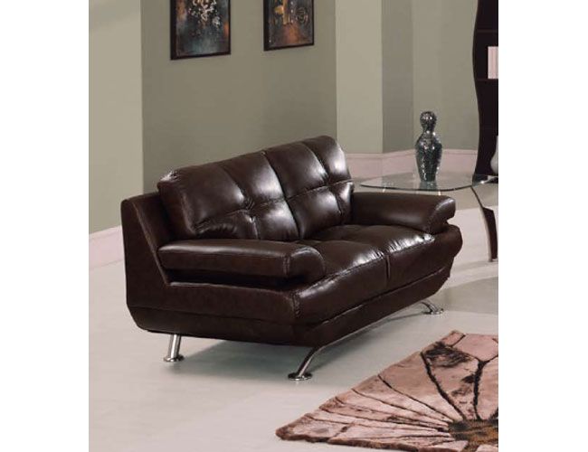 WellDesigned Comfortable Leather Covered Loveseat Shop modern Italian