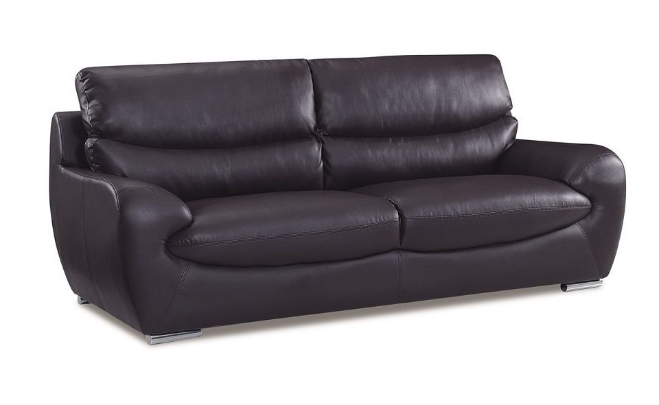 Chocolate Bonded Leather Contemporary Sofa Prime Classic