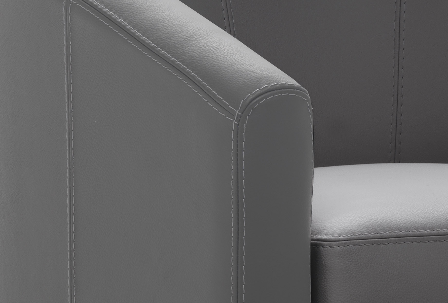 Italian Made Grey Italian LeatherLiving Room Chair - Click Image to Close