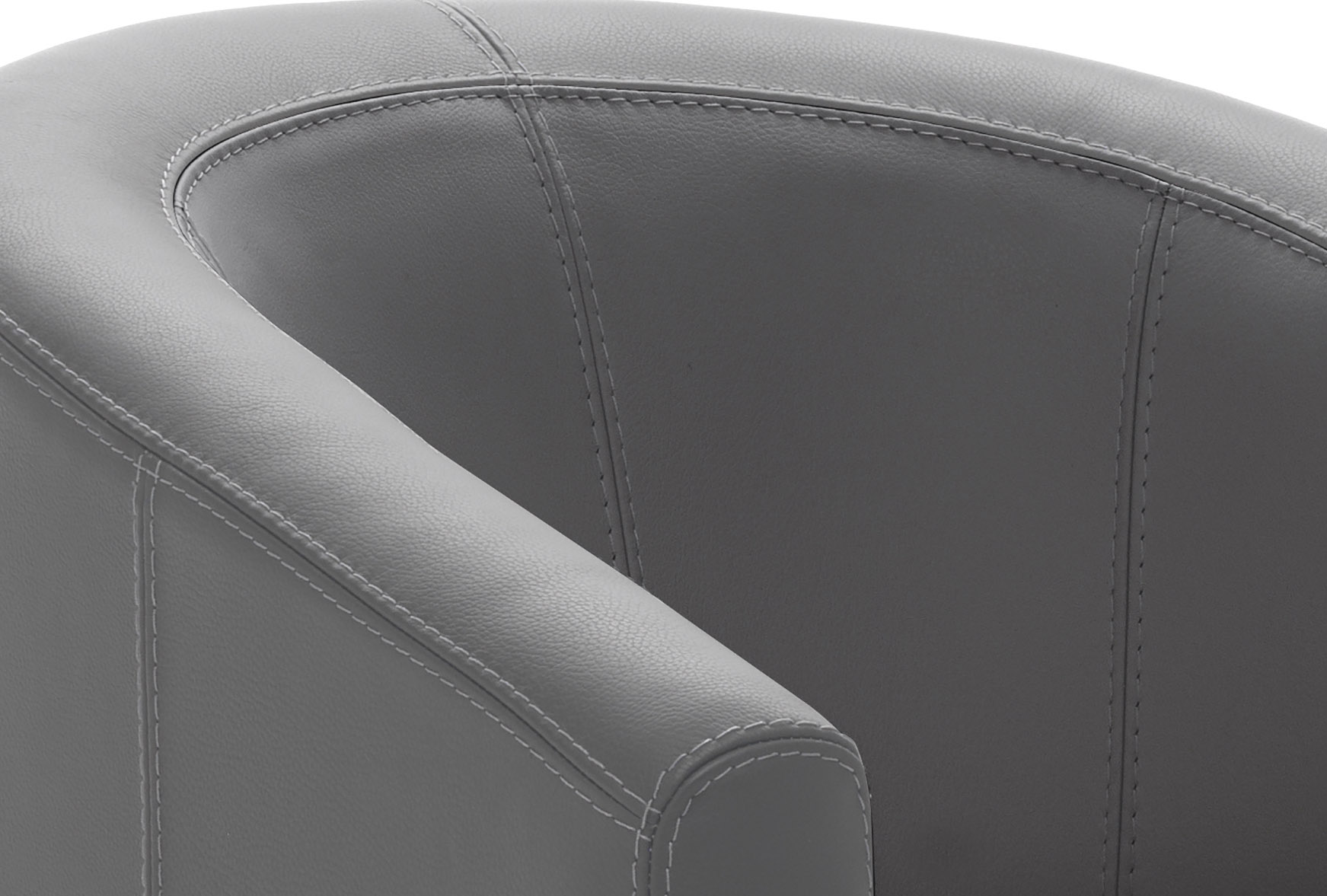 Italian Made Grey Italian LeatherLiving Room Chair - Click Image to Close
