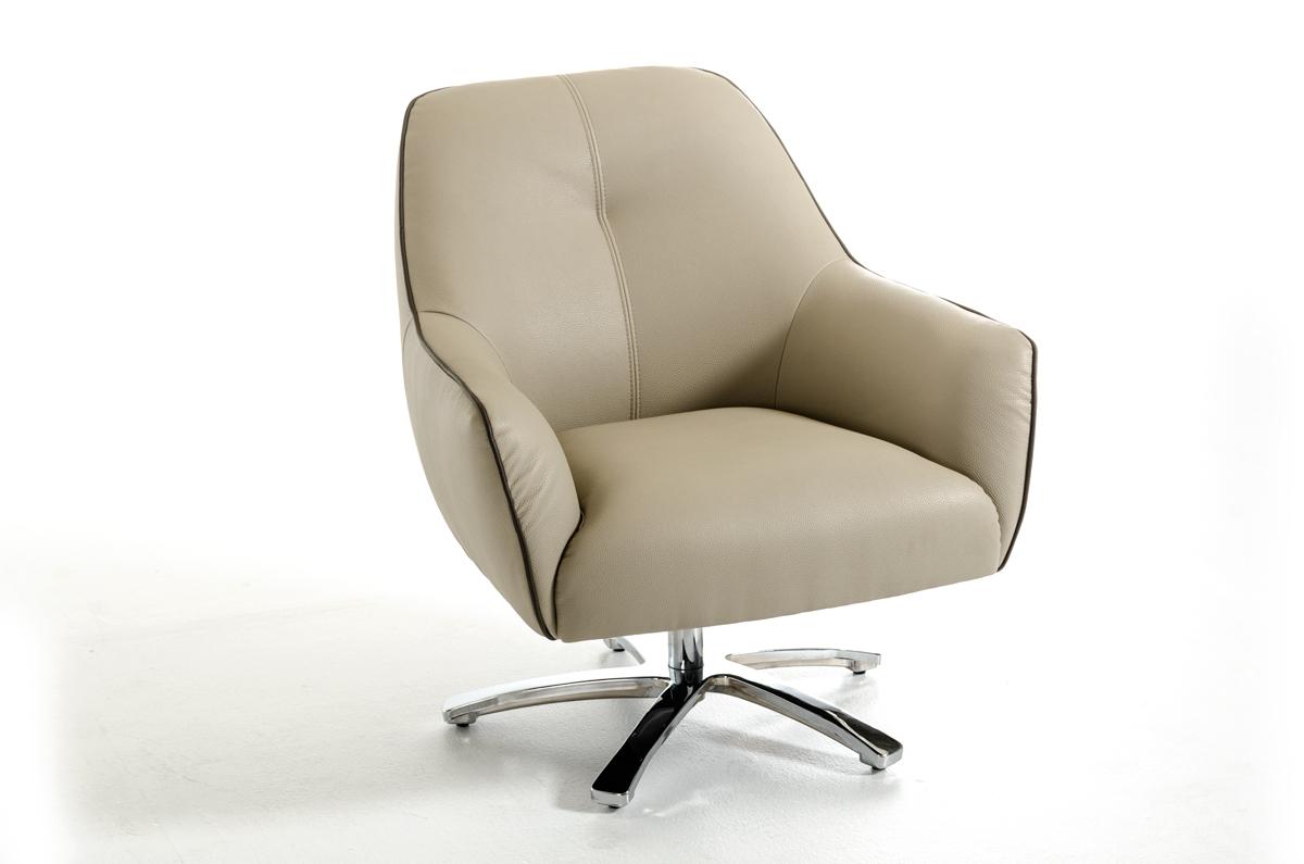 Contemporary Light Grey and Dark Grey EcoLeather Lounge Chair Portland