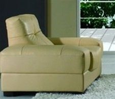 Cream Color Italian Leather Contemporary Living Room Chair Cream Color Italian Leather Contemporary Living Room Chair