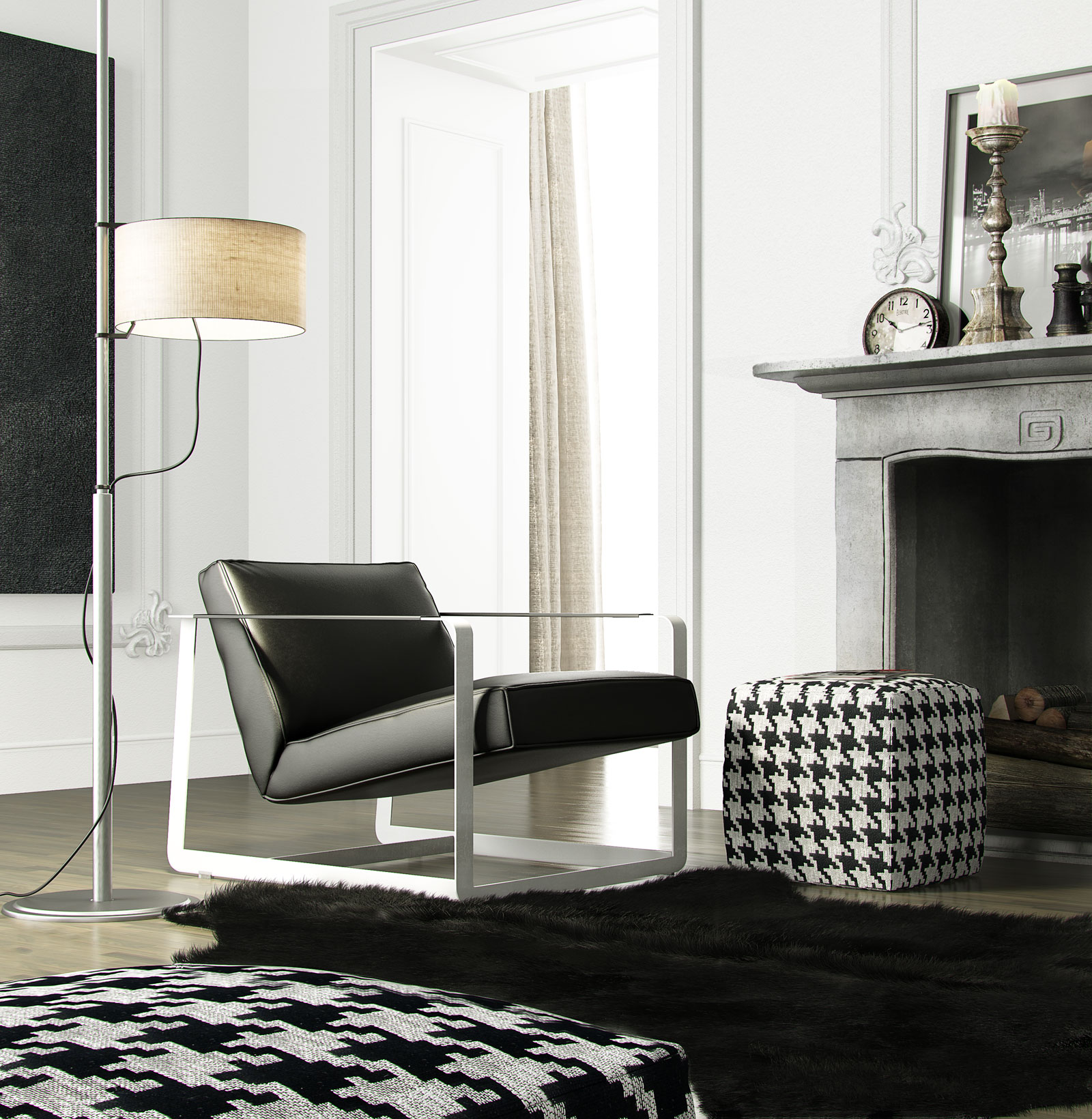 Contemporary Leather Armchair with Exclusive Distinctive Details Tucson