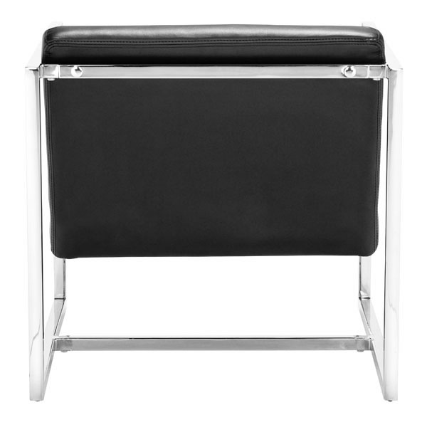White Soft Leatherette Accent Chair with Square Chrome Frame - Click Image to Close