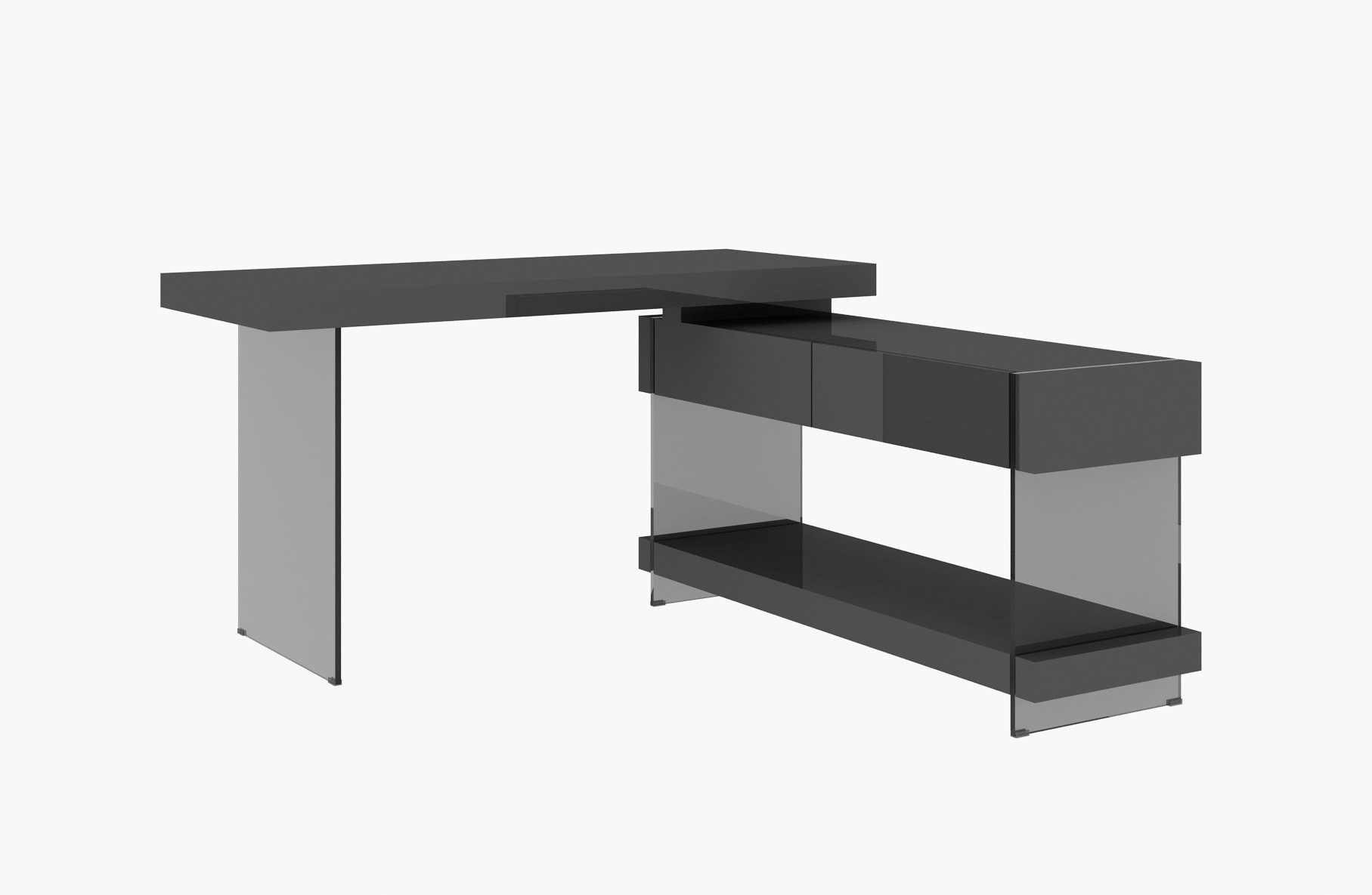 Modern Desk Furniture with Reflective Surfaces - Click Image to Close