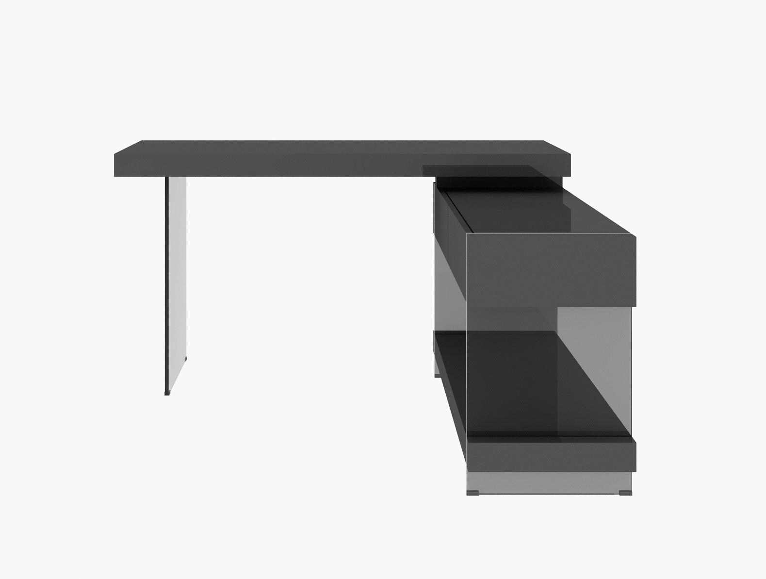 Modern Desk Furniture with Reflective Surfaces - Click Image to Close