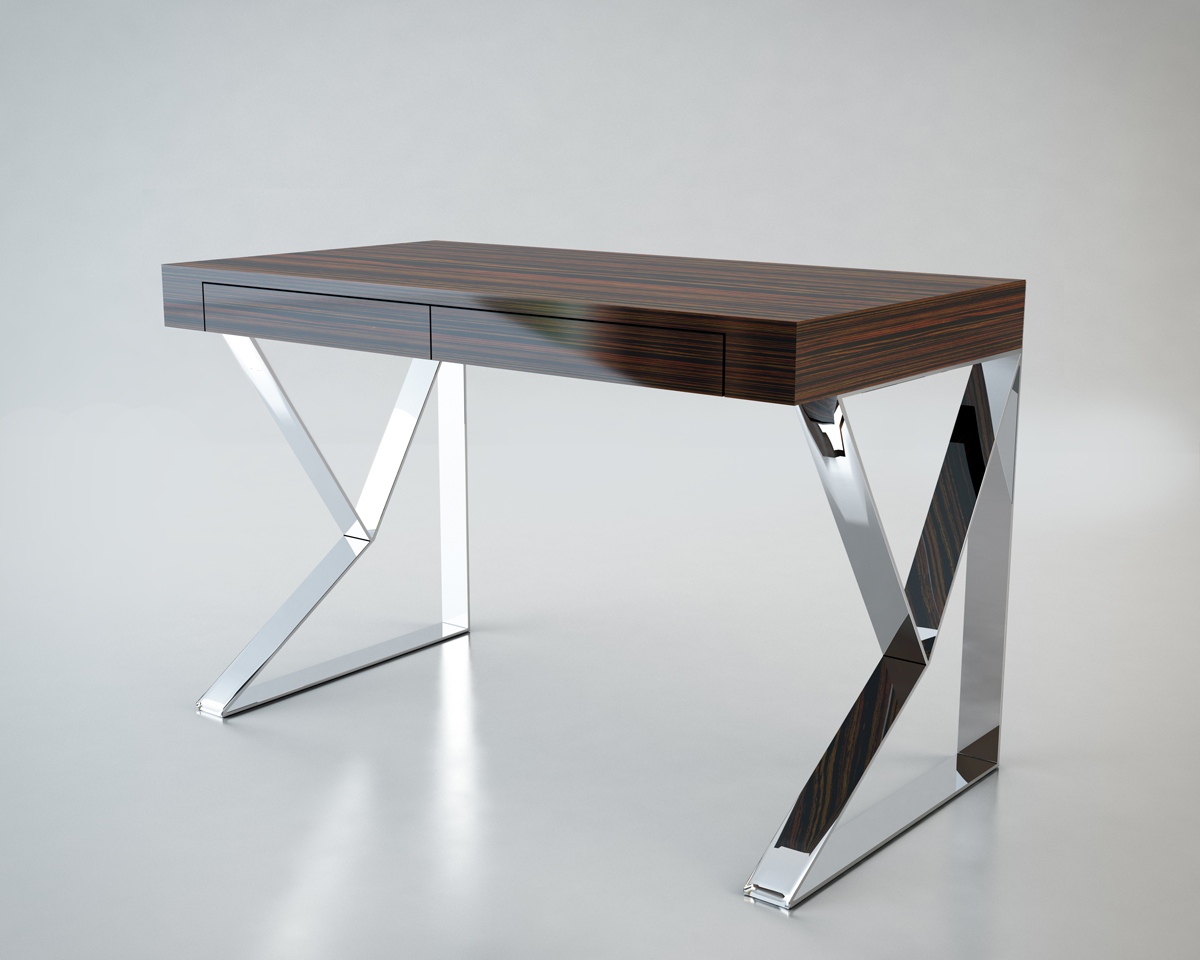 Contemporary Two Drawer Office Desk - Click Image to Close
