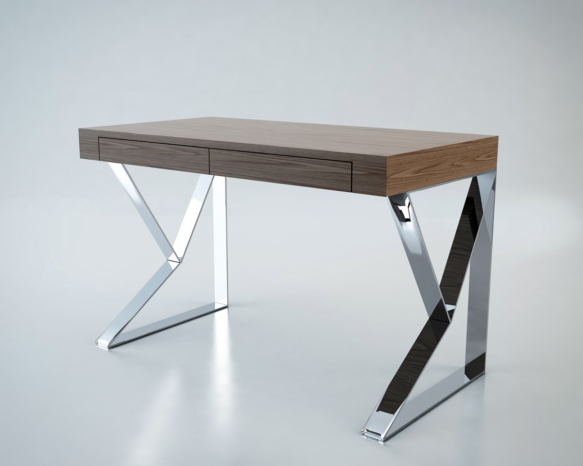 Contemporary Two Drawer Office Desk - Click Image to Close