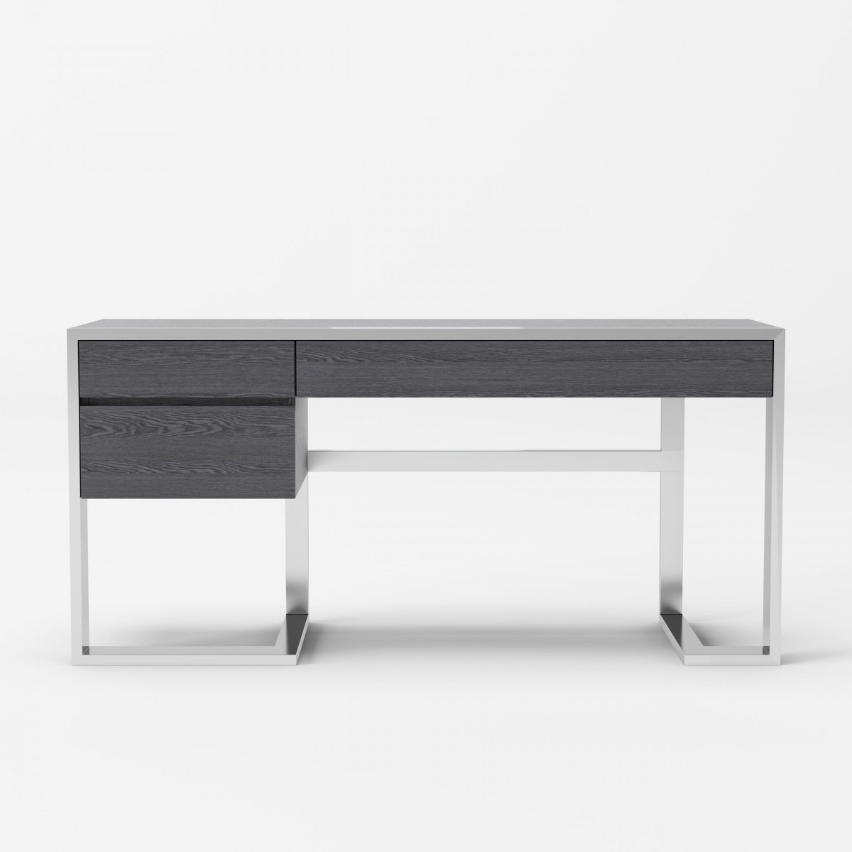 Modern Elm Grey and Stainless Steel Desk - Click Image to Close