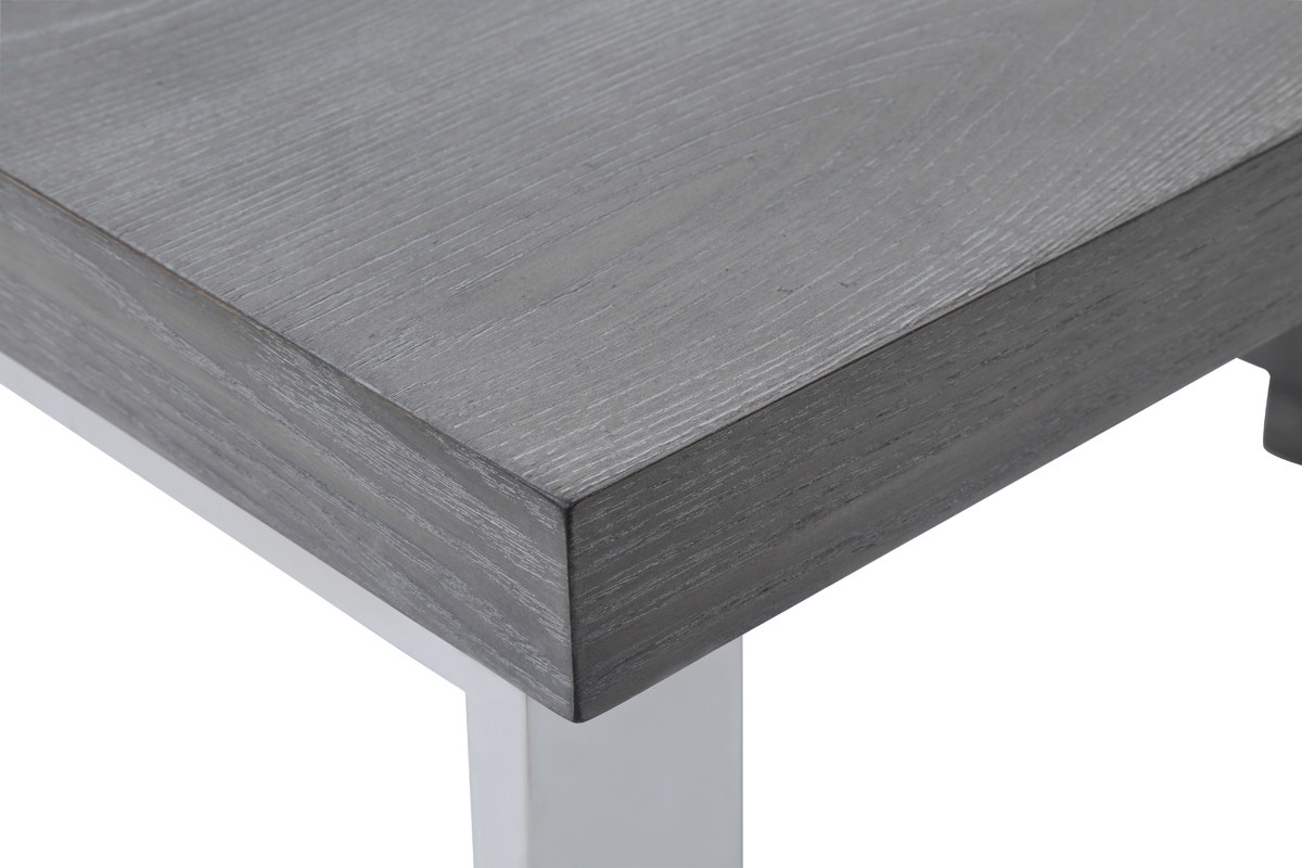 Modern Grey Elm Desk with Stainless Steel Leg - Click Image to Close