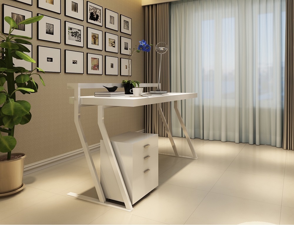 Contemporary Office Desk with Unique Shaped Legs - Click Image to Close