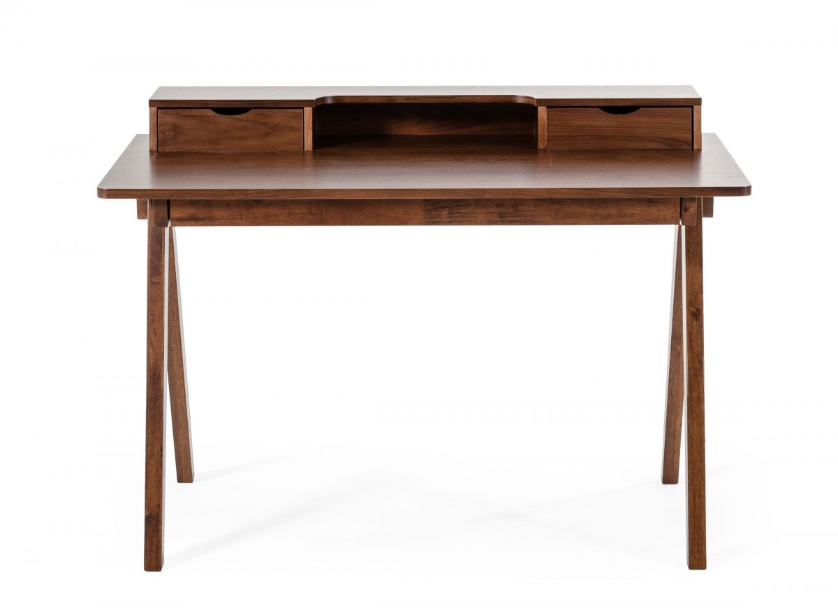 Modern Walnut Office Desk - Click Image to Close