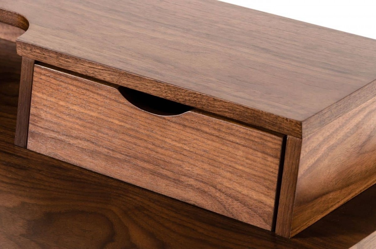 Modern Walnut Office Desk - Click Image to Close