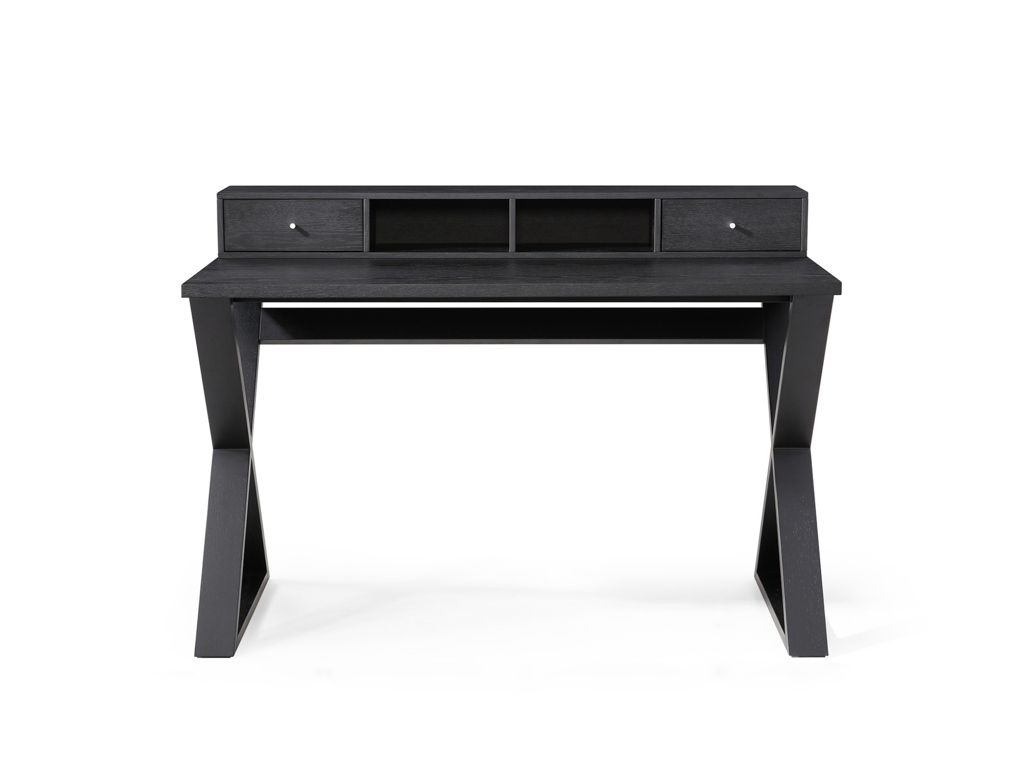 Modern Wenge Office Desk with Two Drawers - Click Image to Close