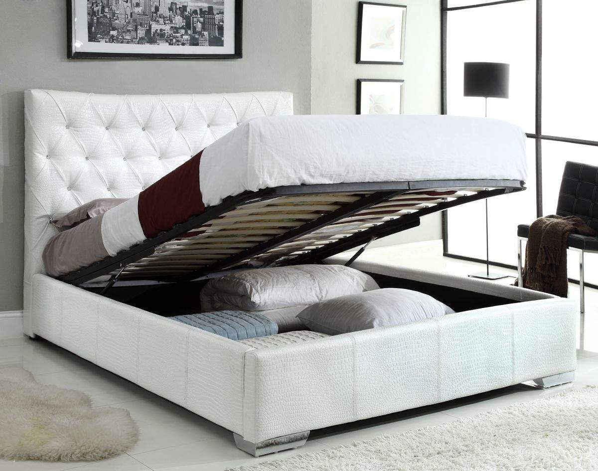 Exclusive Leather High End Platform Bed with Extra Storage Newark New