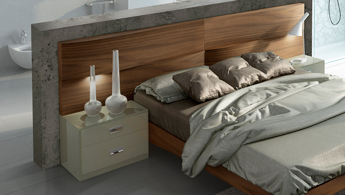Extravagant Wood Modern Platform Bed - Click Image to Close