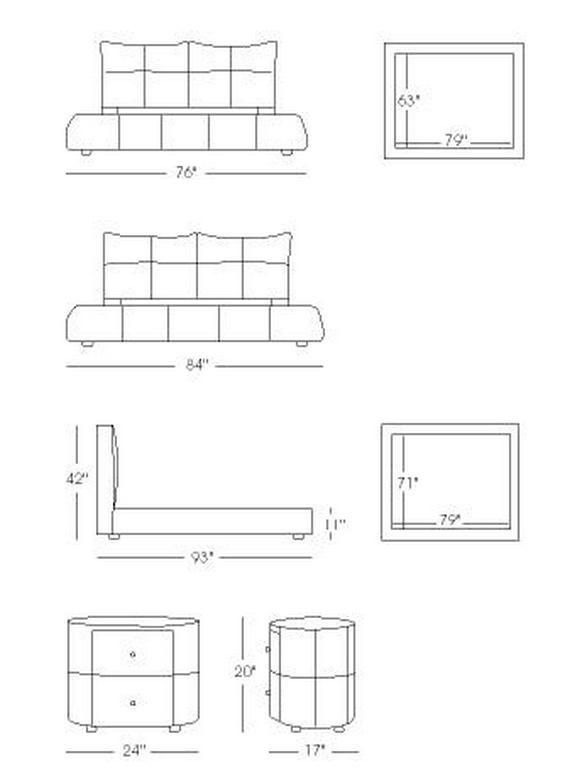 Elegant Leather Modern Platform Bed - Click Image to Close