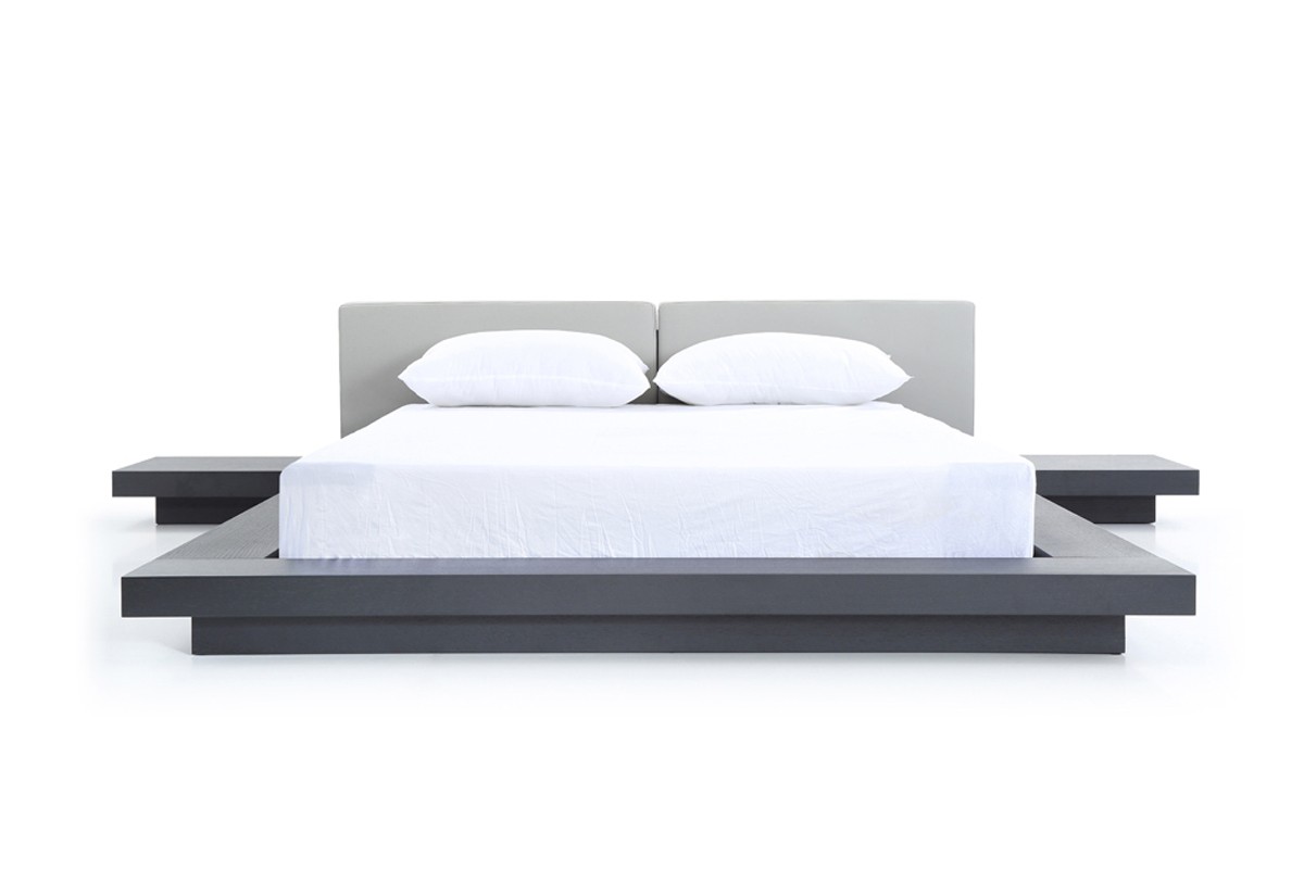 Sophisticated Leather Modern Platform Bed