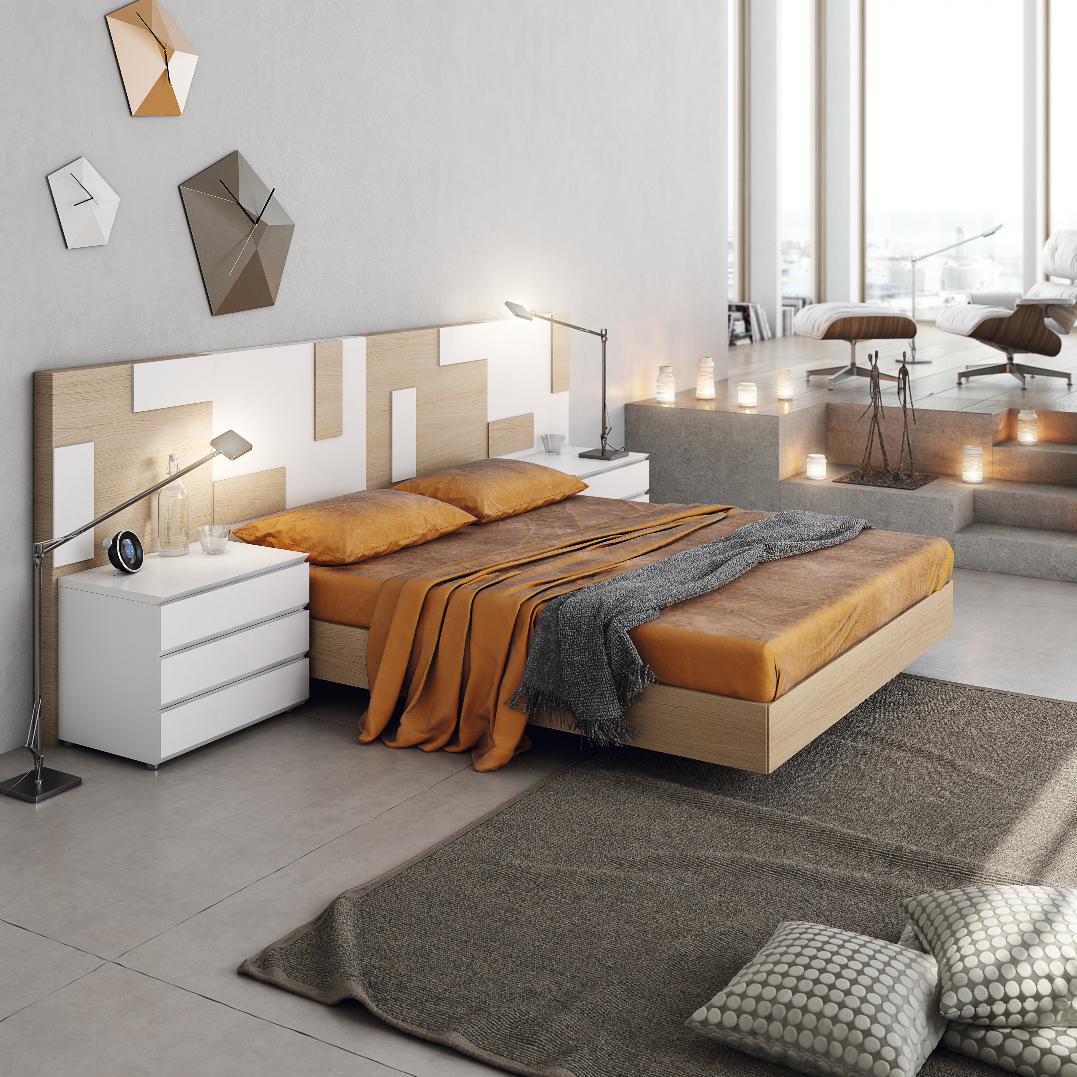 Elegant Quality Modern Platform Bed - Click Image to Close