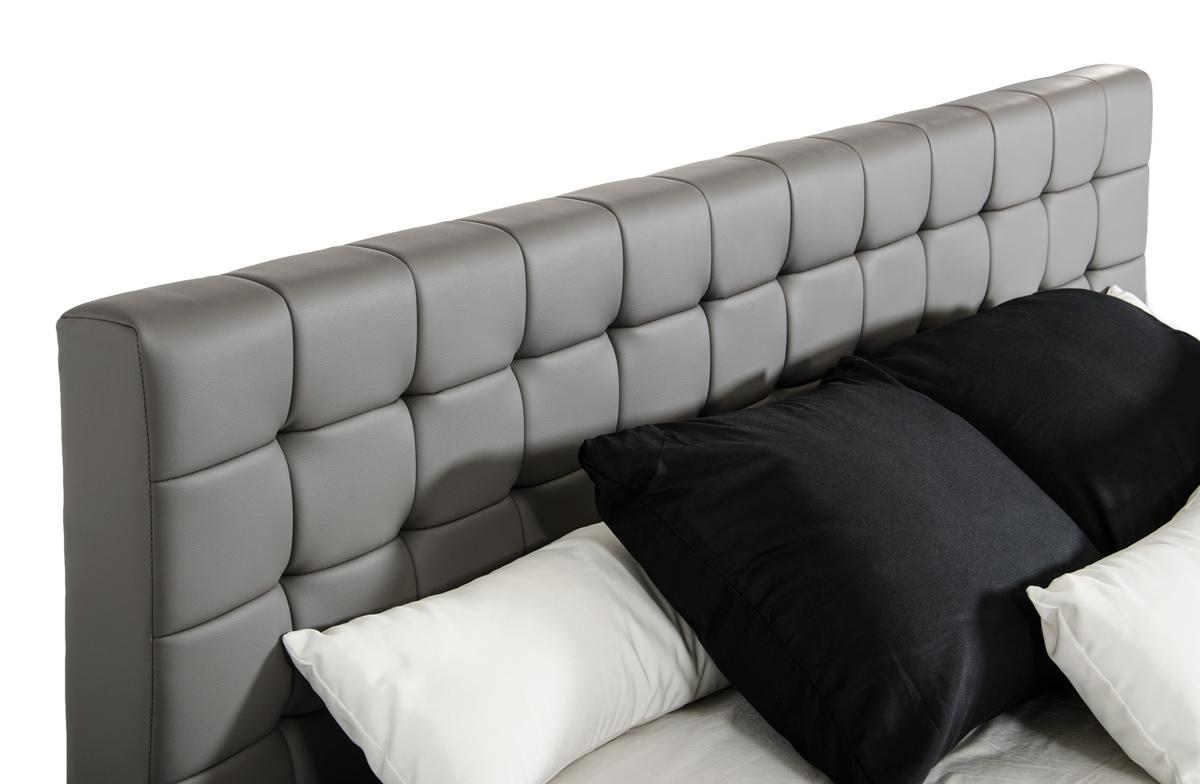 Elegant Leather Modern Platform Bed - Click Image to Close