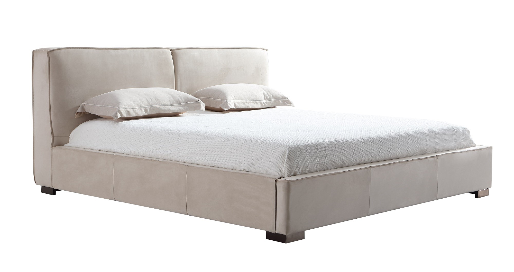 Exotic Wood High End Platform Bed with Easy to Clean Fabric - Click Image to Close