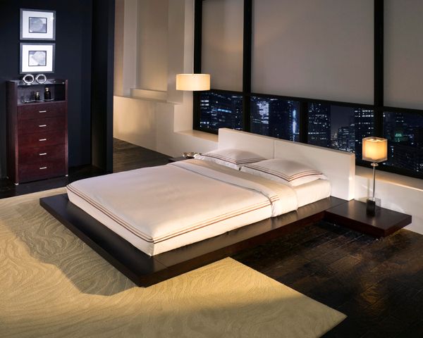 Unique Leather Platform and Headboard Bed - Click Image to Close