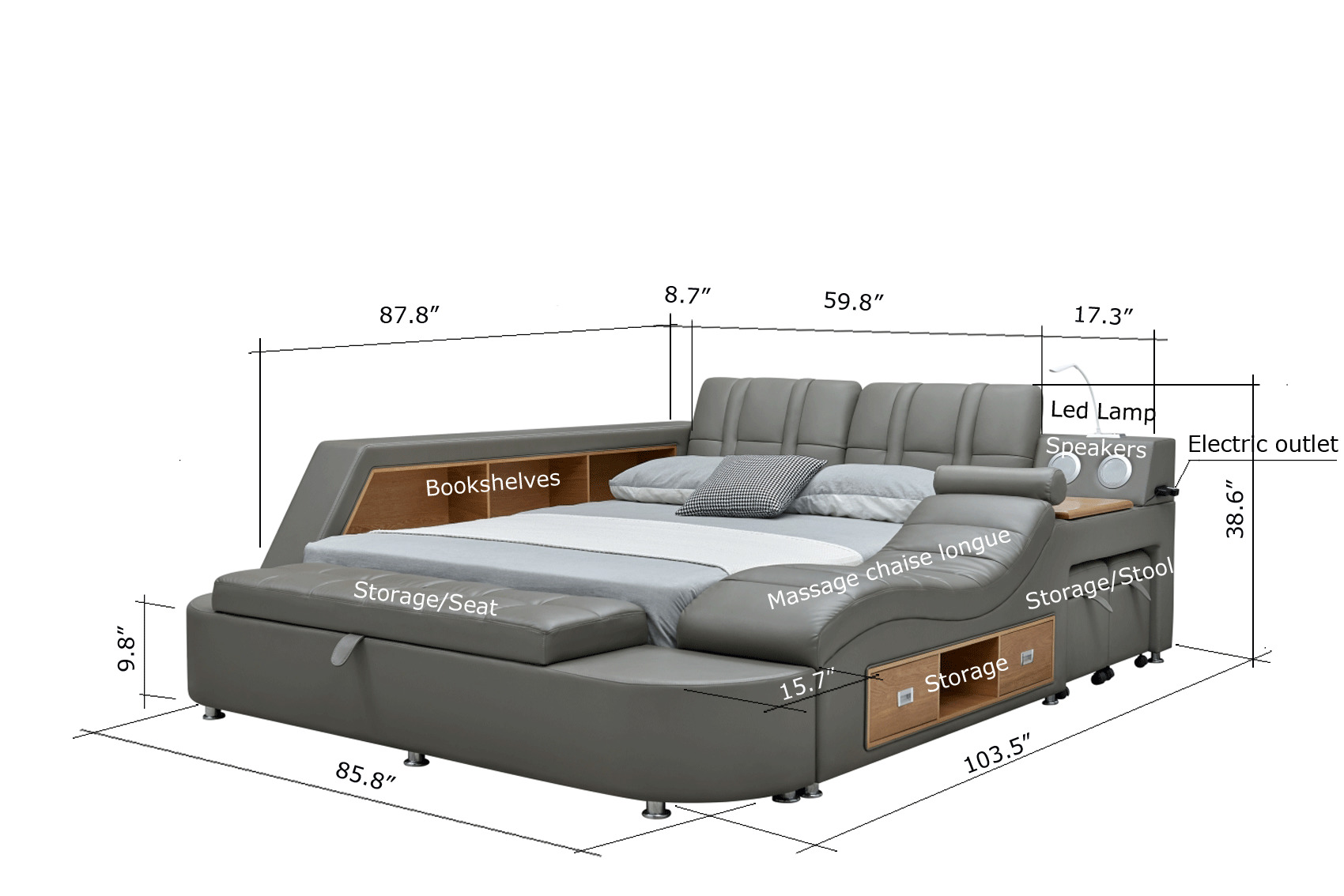 High-class Leather Elite Platform Bed - Click Image to Close