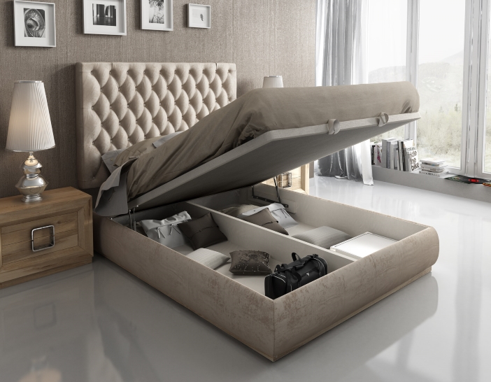 Unique Quality Luxury Platform Bed with Extra Storage - Click Image to Close