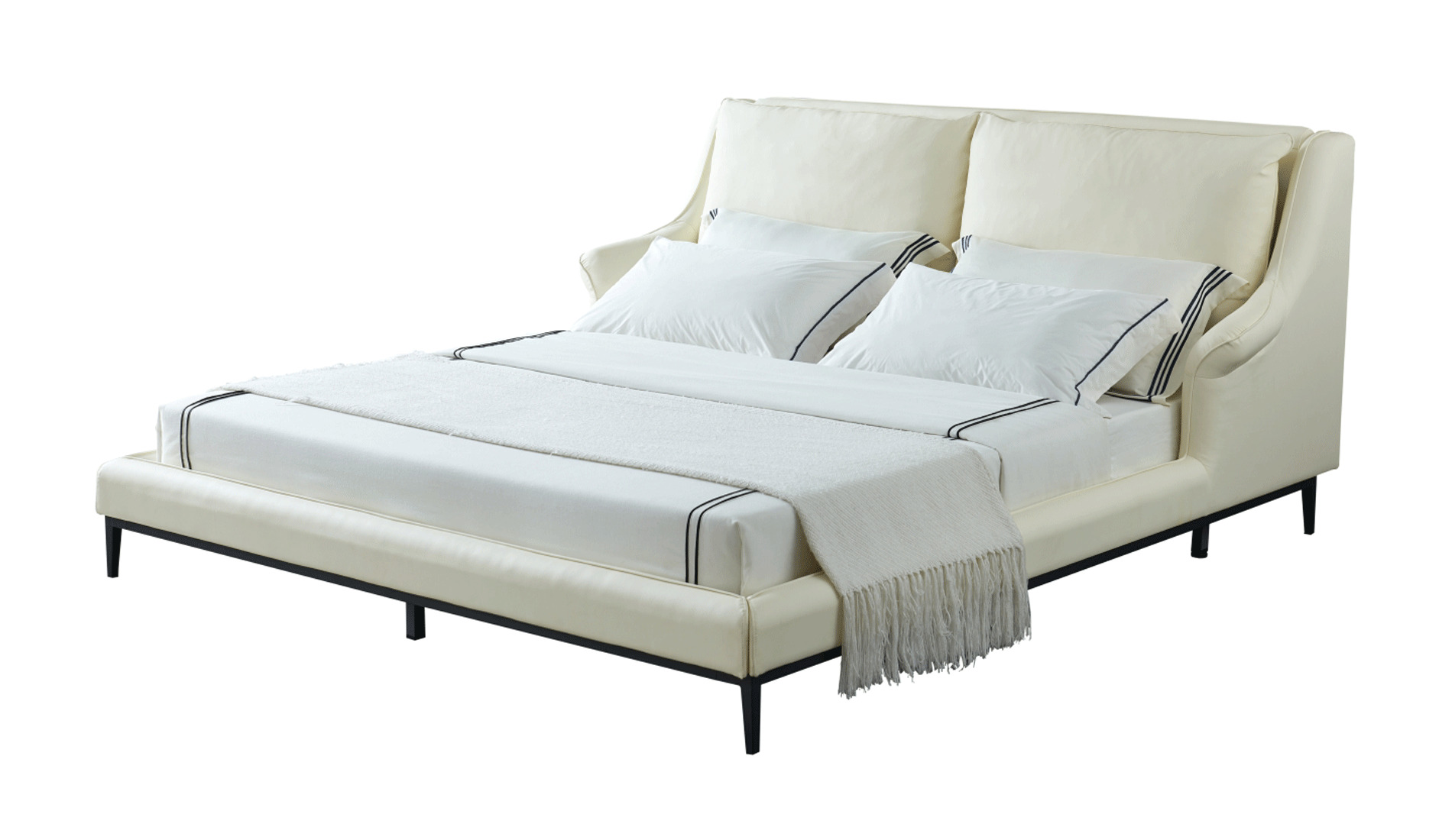 Stylish Leather Elite Platform Bed - Click Image to Close