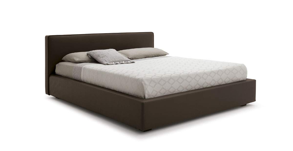 Made in Italy Leather Luxury Platform Bed with Extra