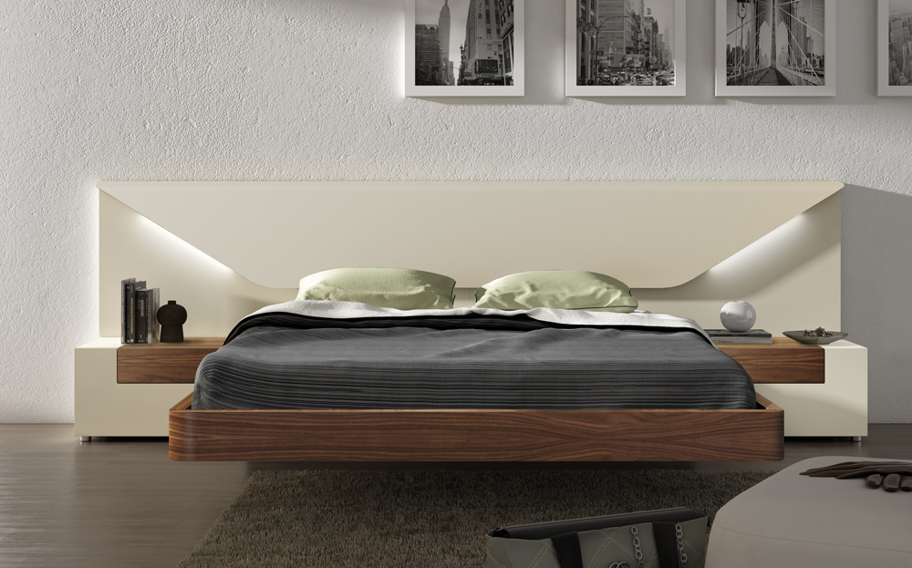 Lacquered Made in Spain Wood Luxury Platform Bed - Click Image to Close