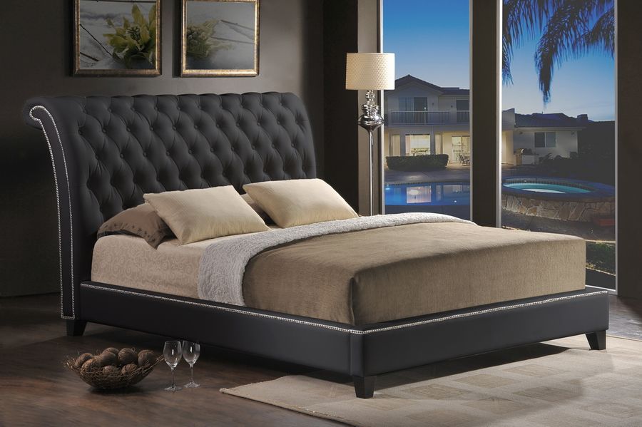 Elegant Leather Luxury Platform Bed - Click Image to Close