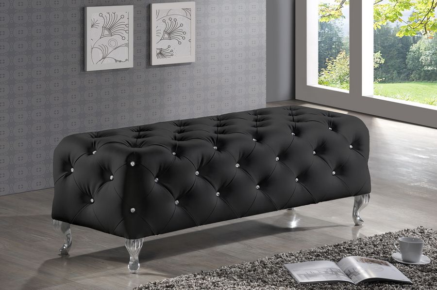 Refined Leather Modern Platform Bed - Click Image to Close