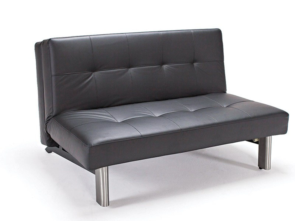 Tufted Sleek Contemporary Black Leather