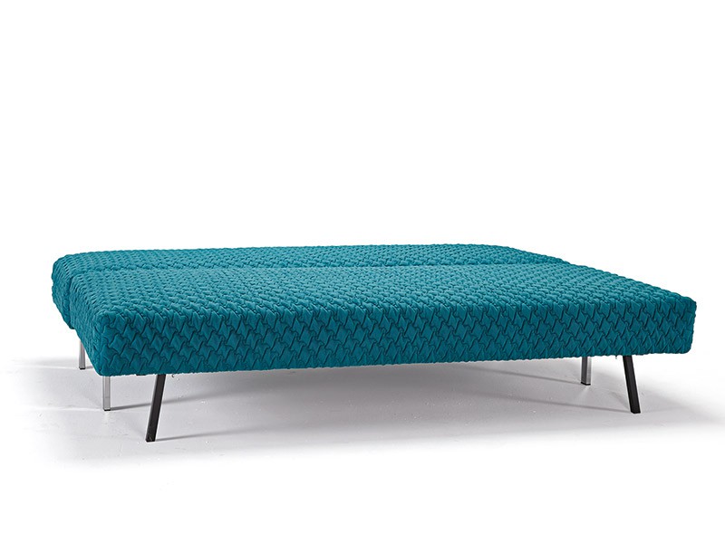Petrol Blue Contemporary Sofa Bed with Texture Upholstery