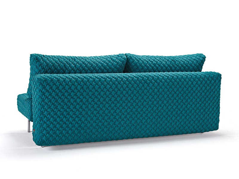 Petrol Blue Contemporary Sofa Bed with Texture Upholstery - Click Image to Close