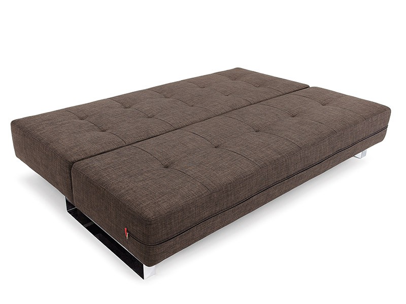 Comfy Dark Brown Contemporary Tufted Fabric Sofa Bed - Click Image to Close