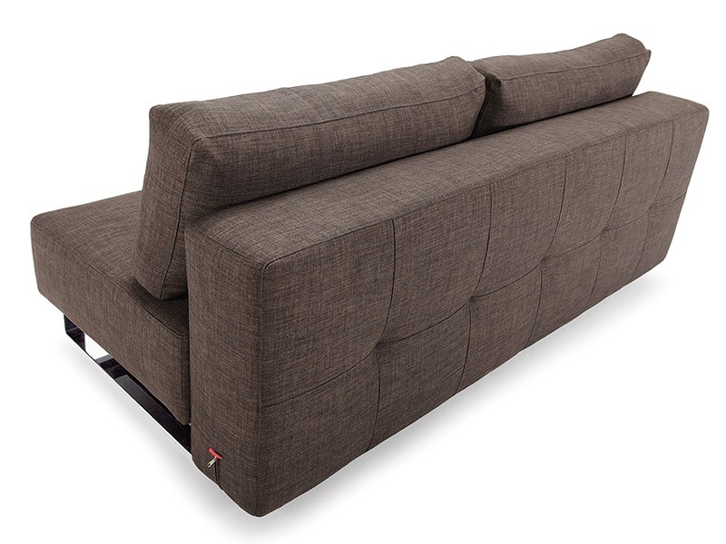 Comfy Dark Brown Contemporary Tufted Fabric Sofa Bed - Click Image to Close