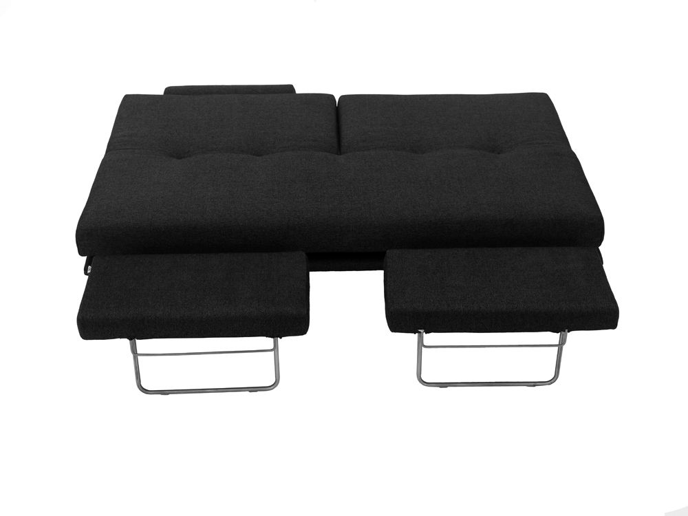 Contemporary Dark Grey Microfiber Sofa Bed - Click Image to Close